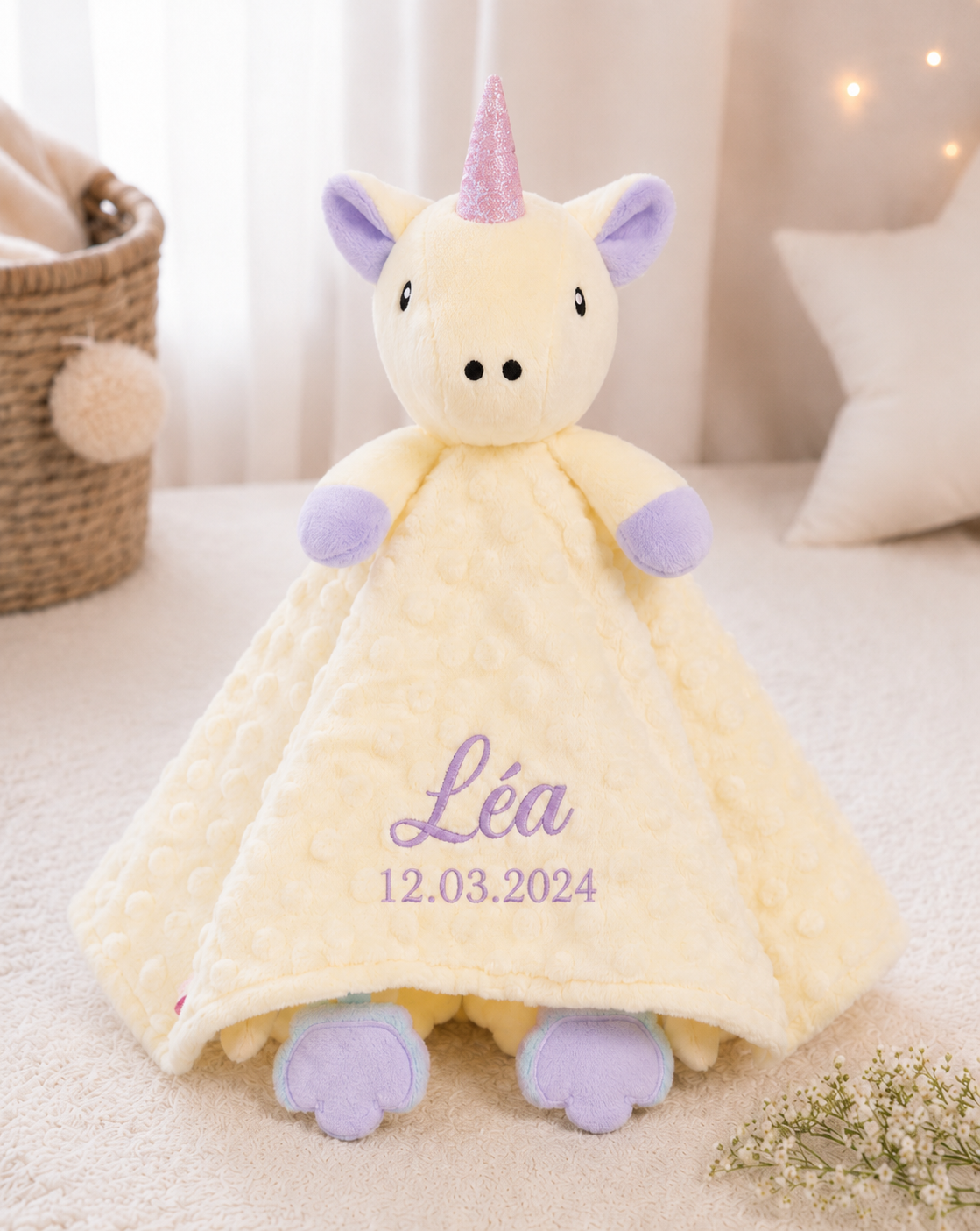 Doudou personnalisé Licorne